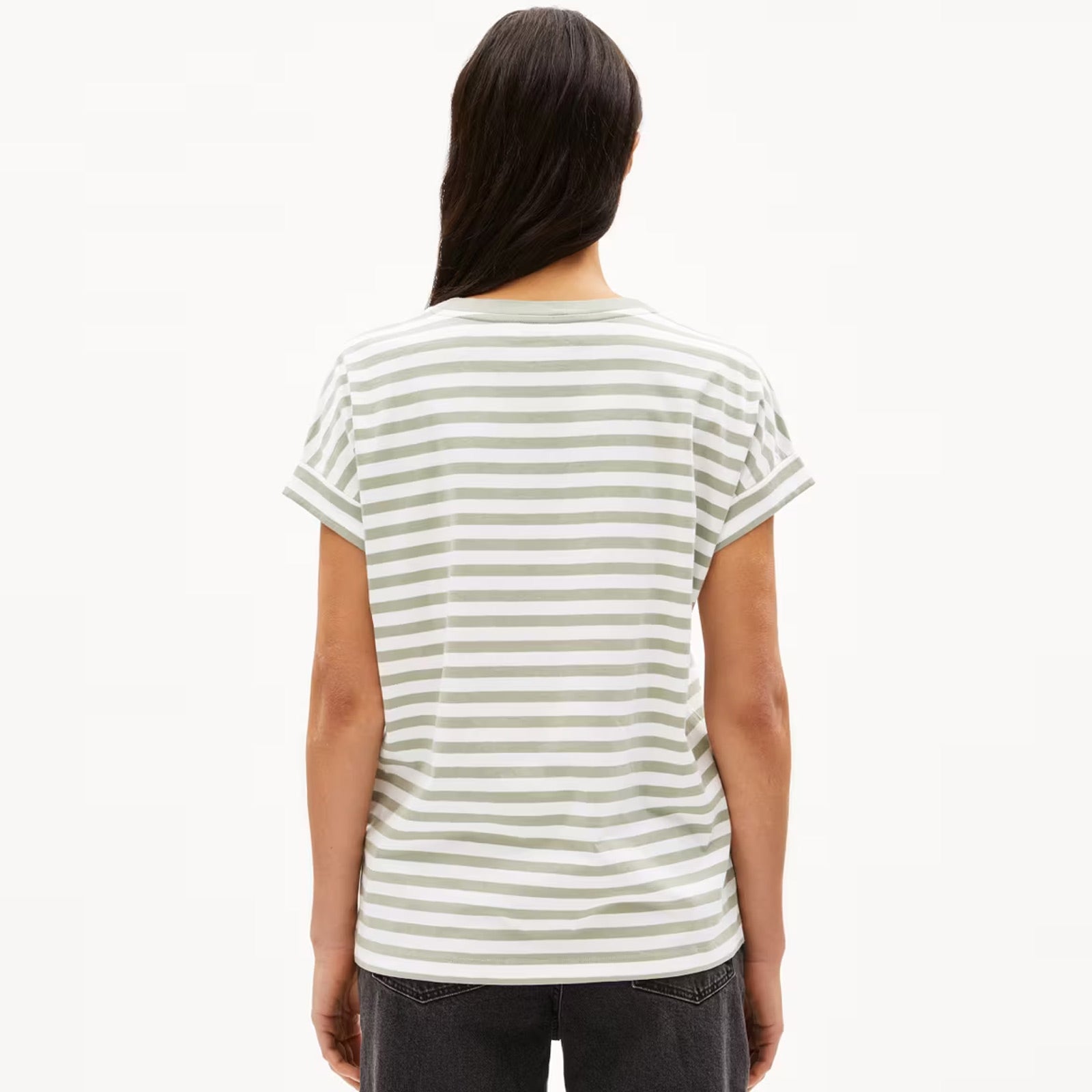 Idaara Stripes Tee white seagreen