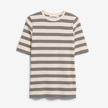 Jaanisara Fine Stripe T-Shirt oatmilk/black