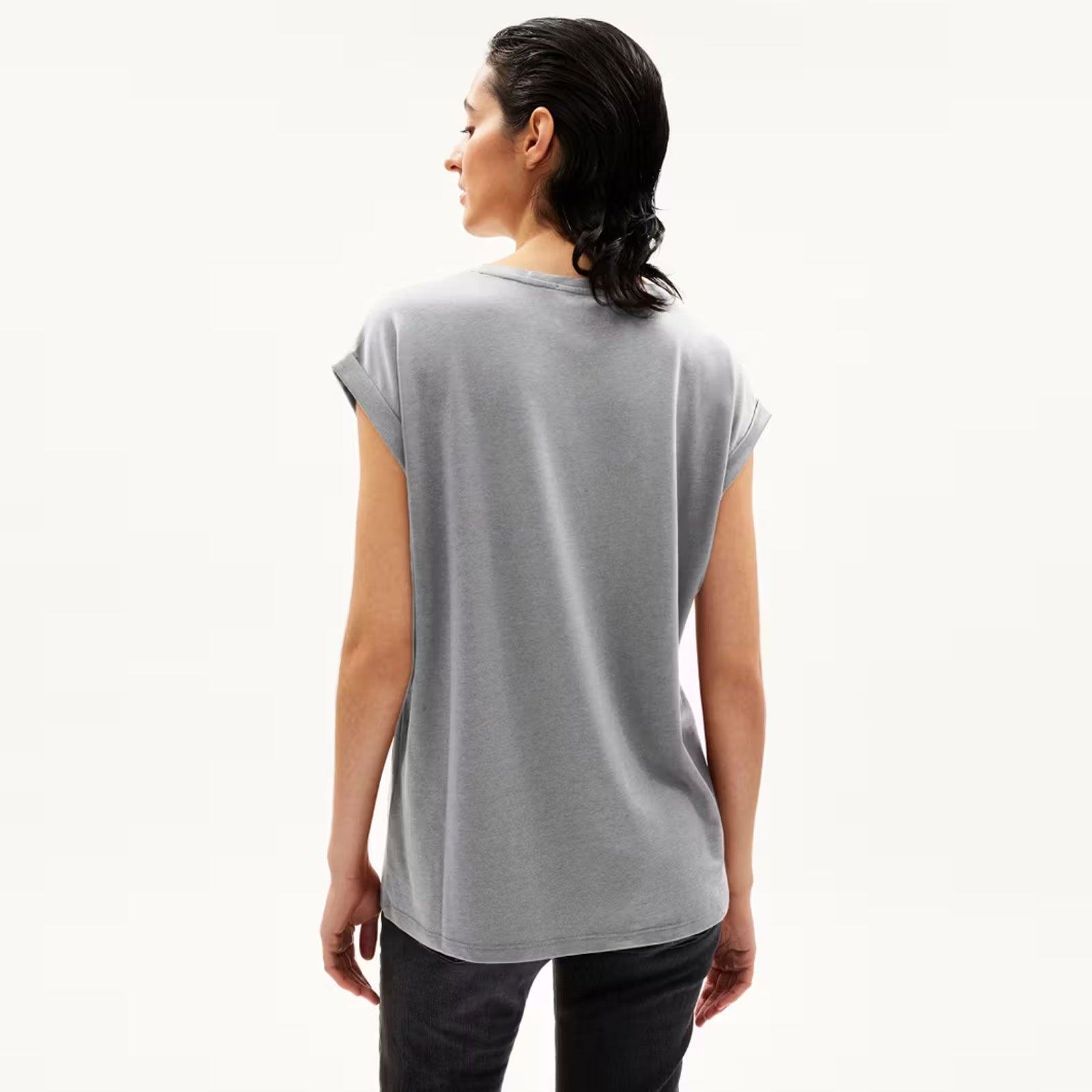 Jilaana Top mid grey melange