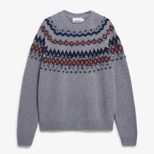 Kaalla Fair Isle Jumper silver melange/dusty orange Armedangels
