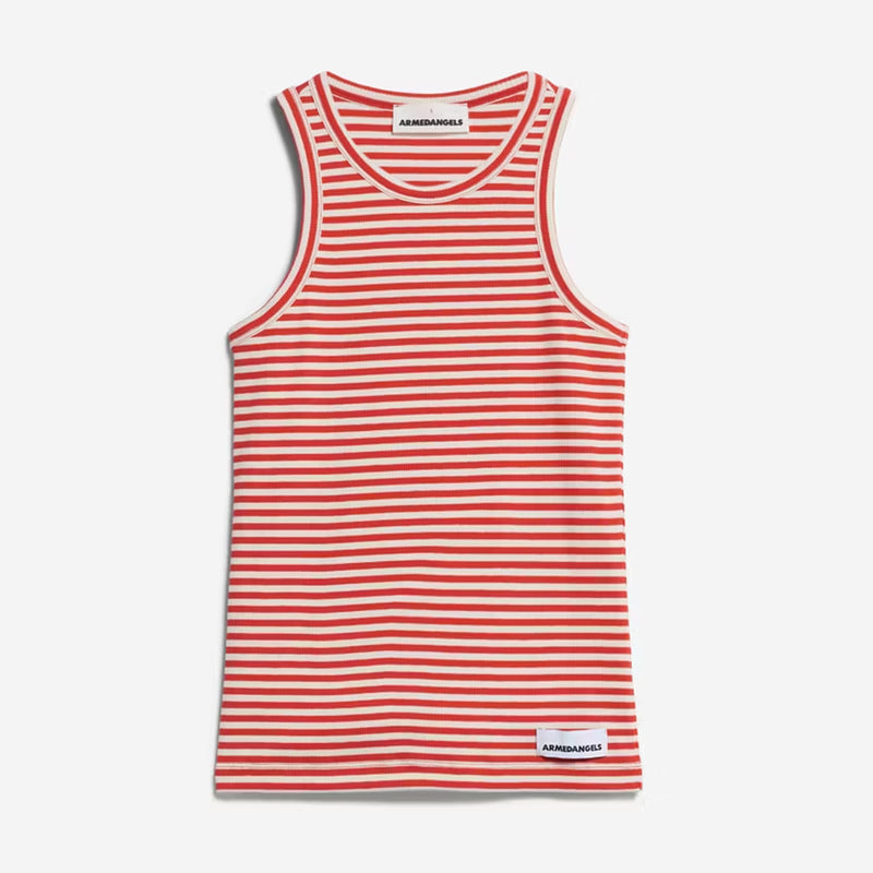 Kanitaa Stripes Top poppy red/oatmilk