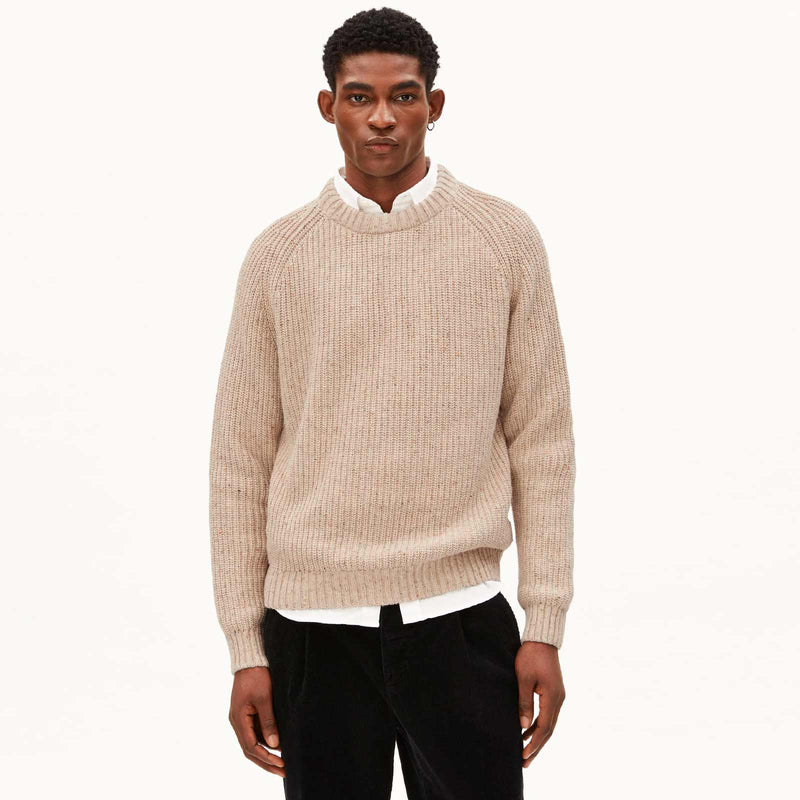 Kiaano Tweed Knit Sweater sandstone tweed
