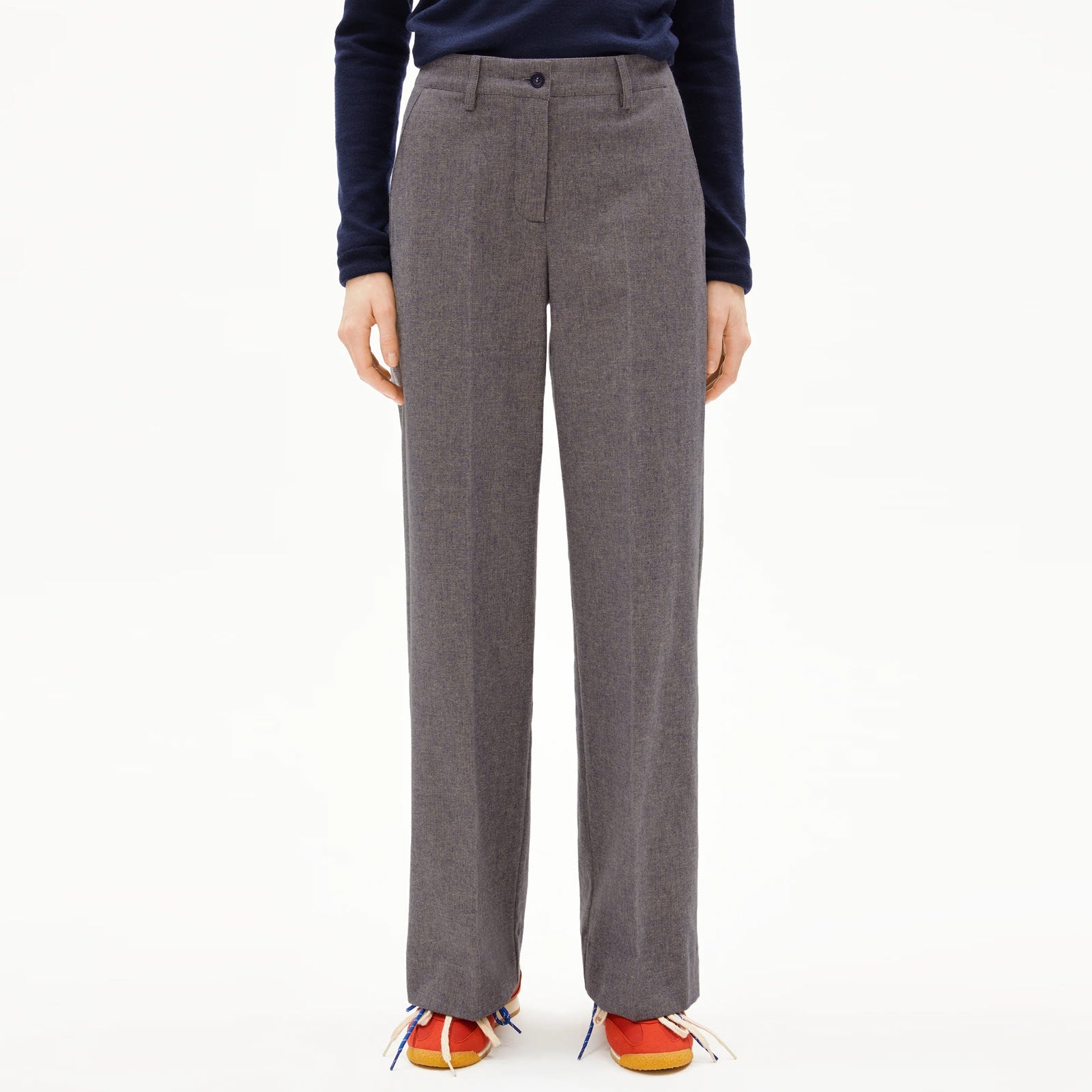 Leandraa Handaas Pants pure/tinted navy Armedangels