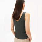 Linen Blend Knit Top space steel Armedangels