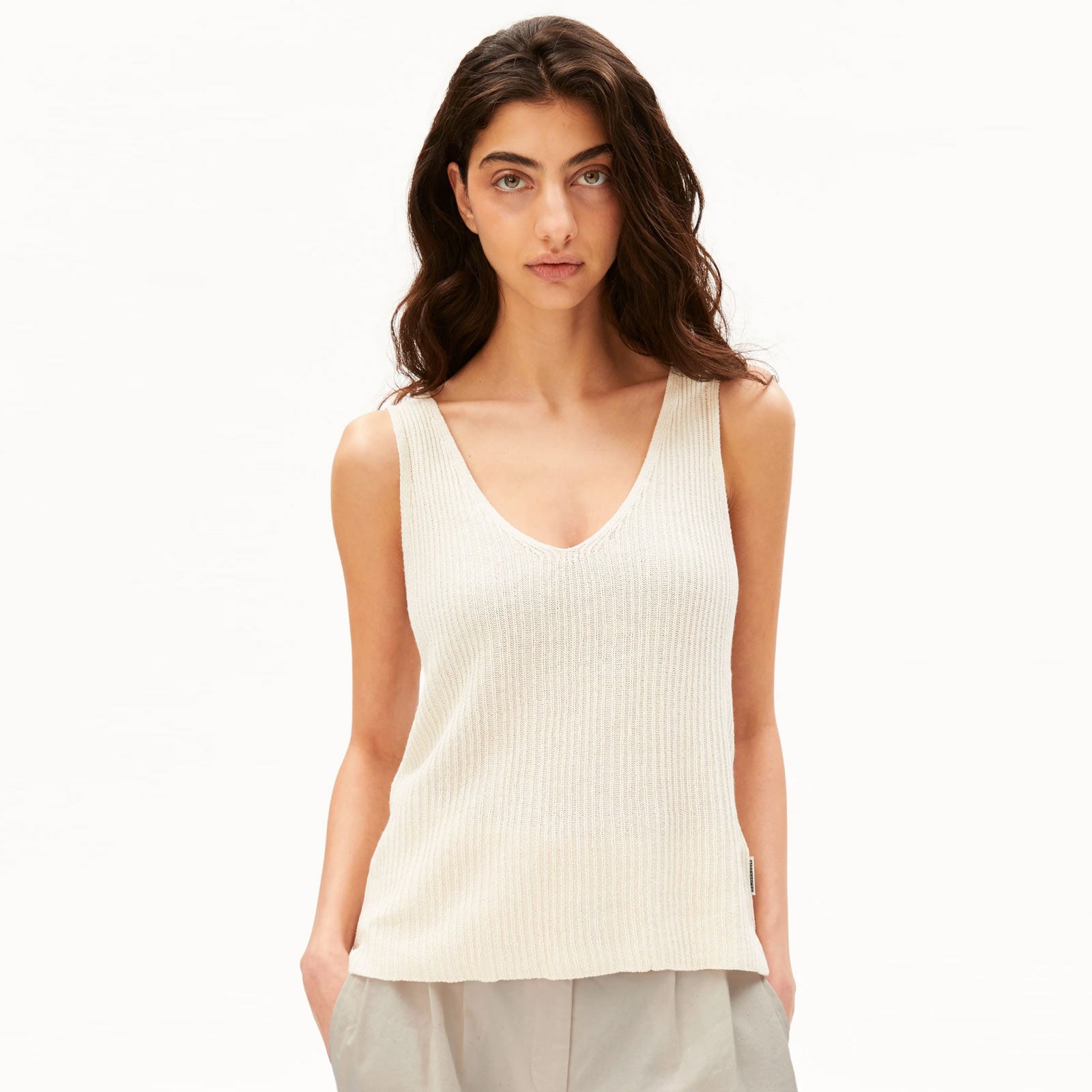 Linen Blend Knit Top undyed Armedangels