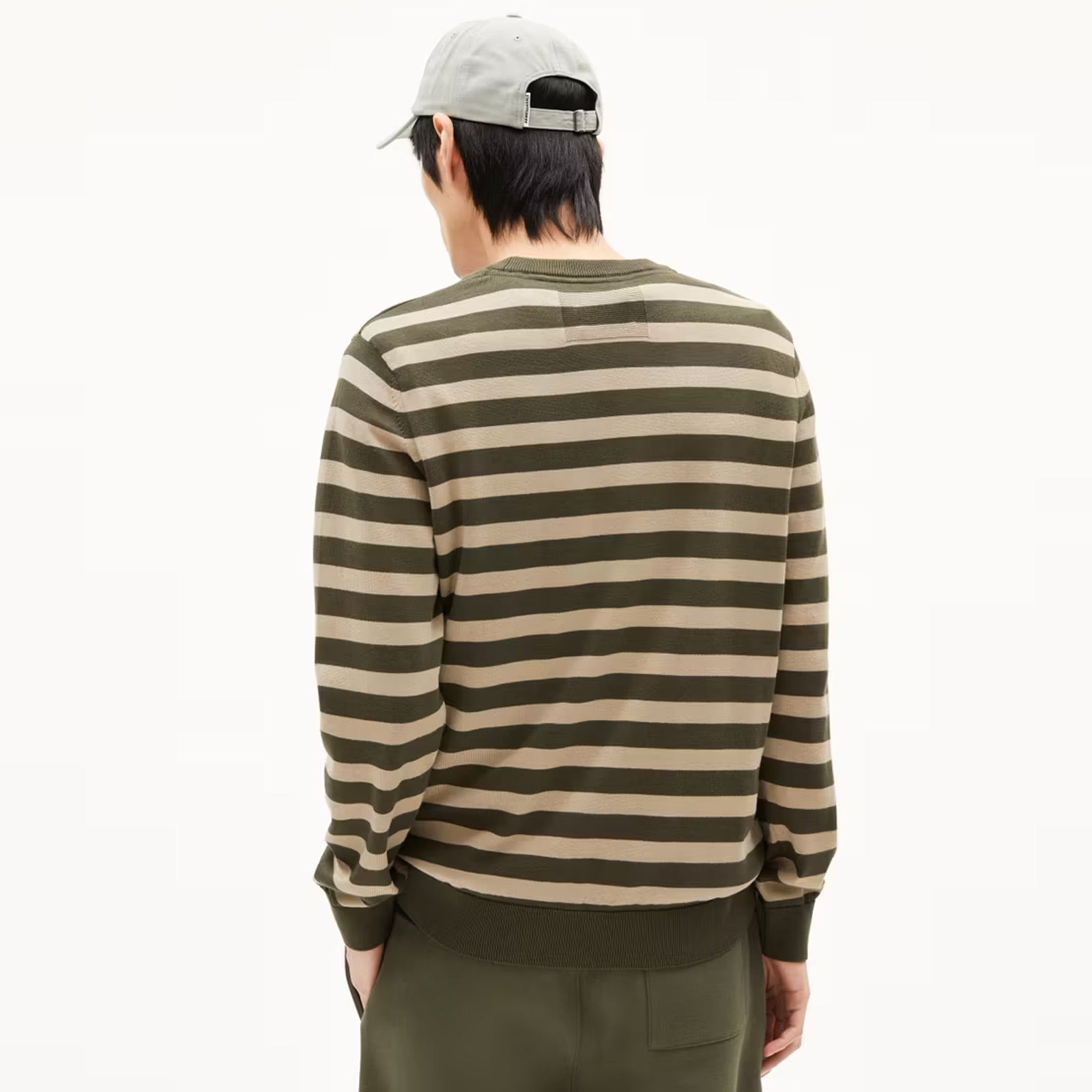 Loukaa Fine Stripes Jumper forest pine/light sage Armedangels