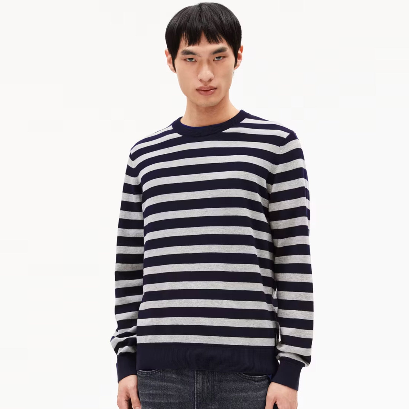 Loukaa Fine Stripes Jumper night sky/silver melange Armedangels
