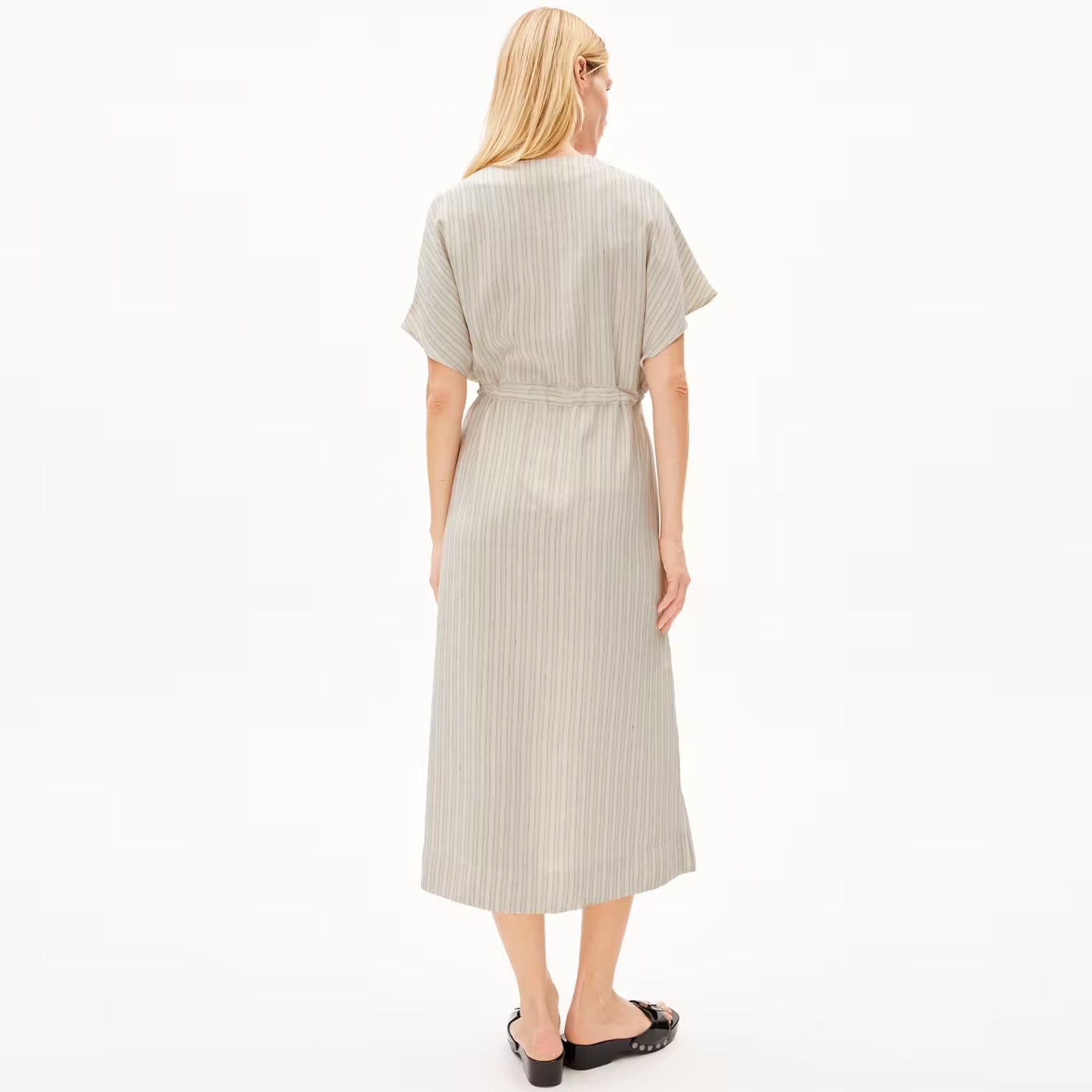 Maahaliana Lino Stripes Dress oatmilk-light matcha