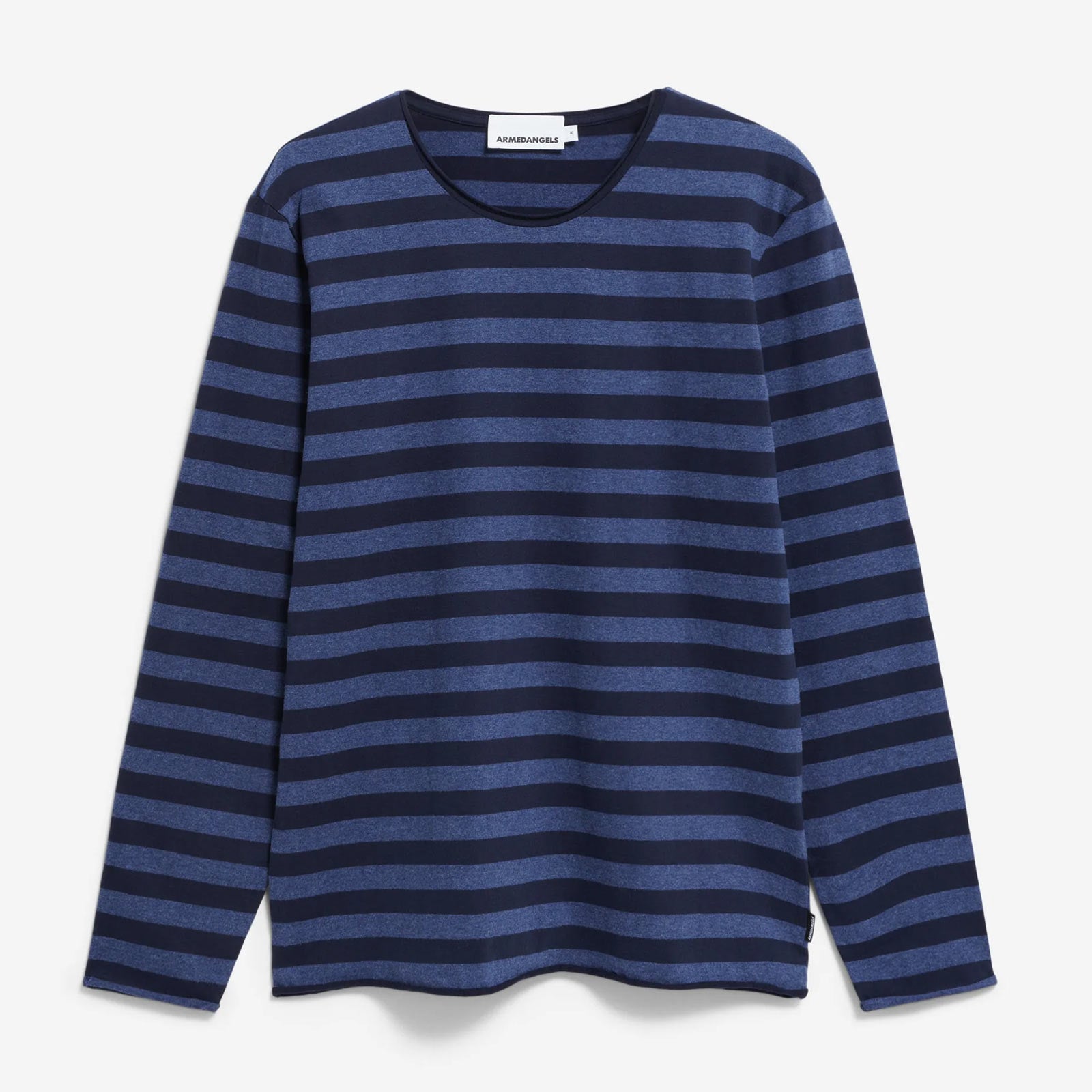 Maarkos LS Stripes Br Tee blue melange/night sky Armedangels