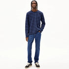 Maarkos LS Stripes Br Tee blue melange/night sky Armedangels