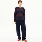 Marynaa Fine Stripe Jumper tinted navy/candy apple Armedangels