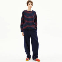 Marynaa Fine Stripe Jumper tinted navy/candy apple Armedangels