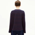 Marynaa Fine Stripe Jumper tinted navy/candy apple Armedangels