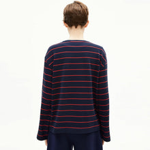 Marynaa Fine Stripe Jumper tinted navy/candy apple Armedangels