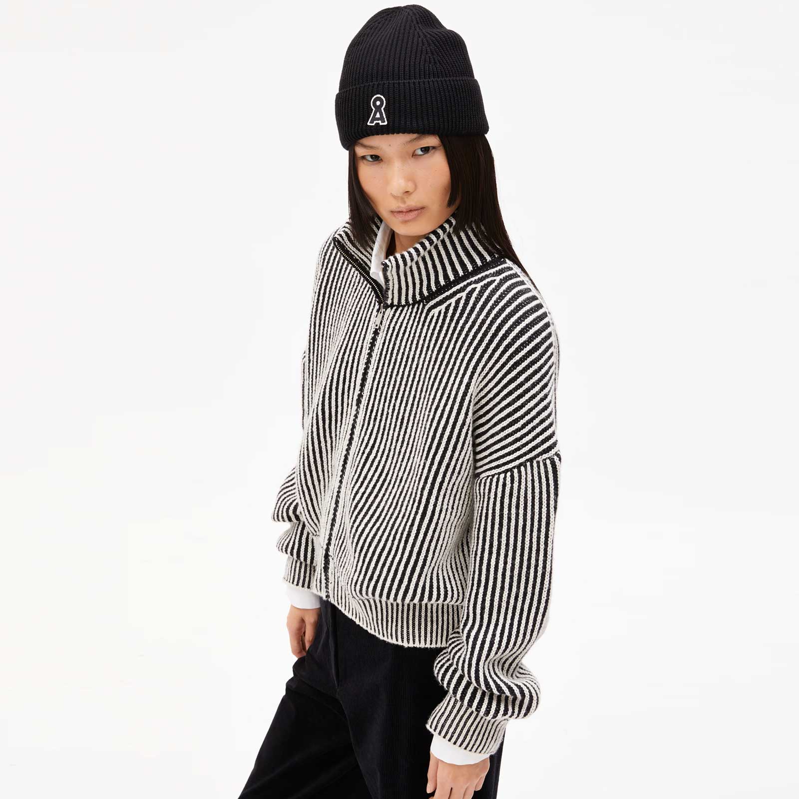 Medeaa Vanise Cardigan black-oatmilk Armedangels