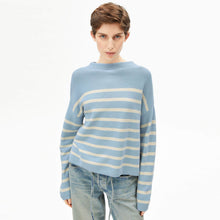 Merinaa Stripes Jumper blue glow/oatmilk