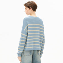 Merinaa Stripes Jumper blue glow/oatmilk