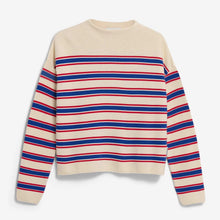 Merinaa Stripes Jumper oatmilk/mars red/dynamo blue