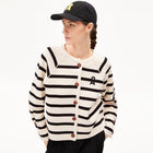 Naadja Stripes Cardigan oatmilk/black