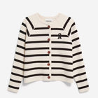 Naadja Stripes Cardigan oatmilk/black