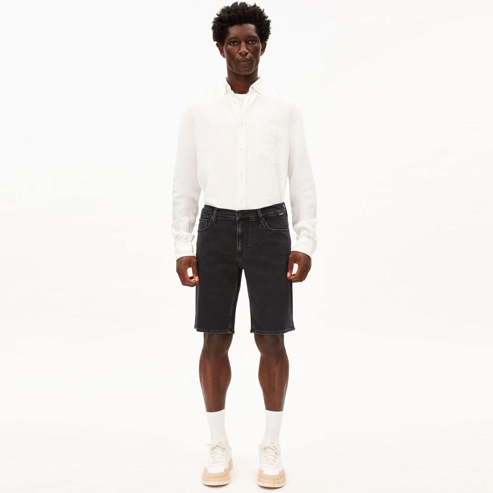 Naailo Denim Short black washed authentic Armedangels