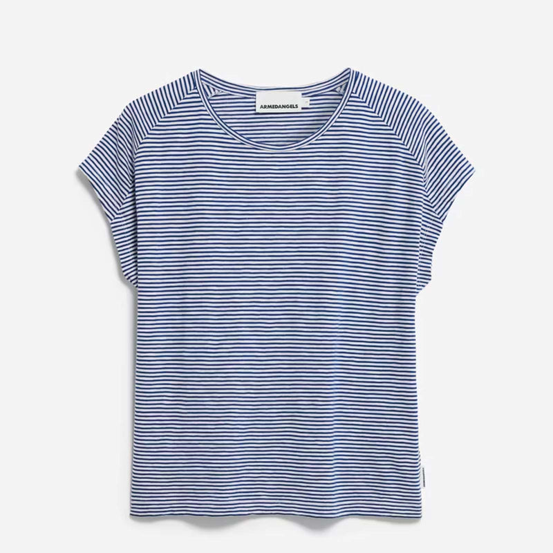 Oneliaa Lovely Stripes Tee oatmilk/lapis blue