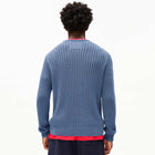 Pigment Dye Rib Knit Sweater light tinted navy