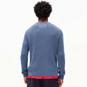 Pigment Dye Rib Knit Sweater light tinted navy