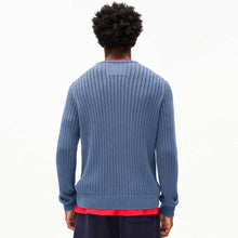 Pigment Dye Rib Knit Sweater light tinted navy