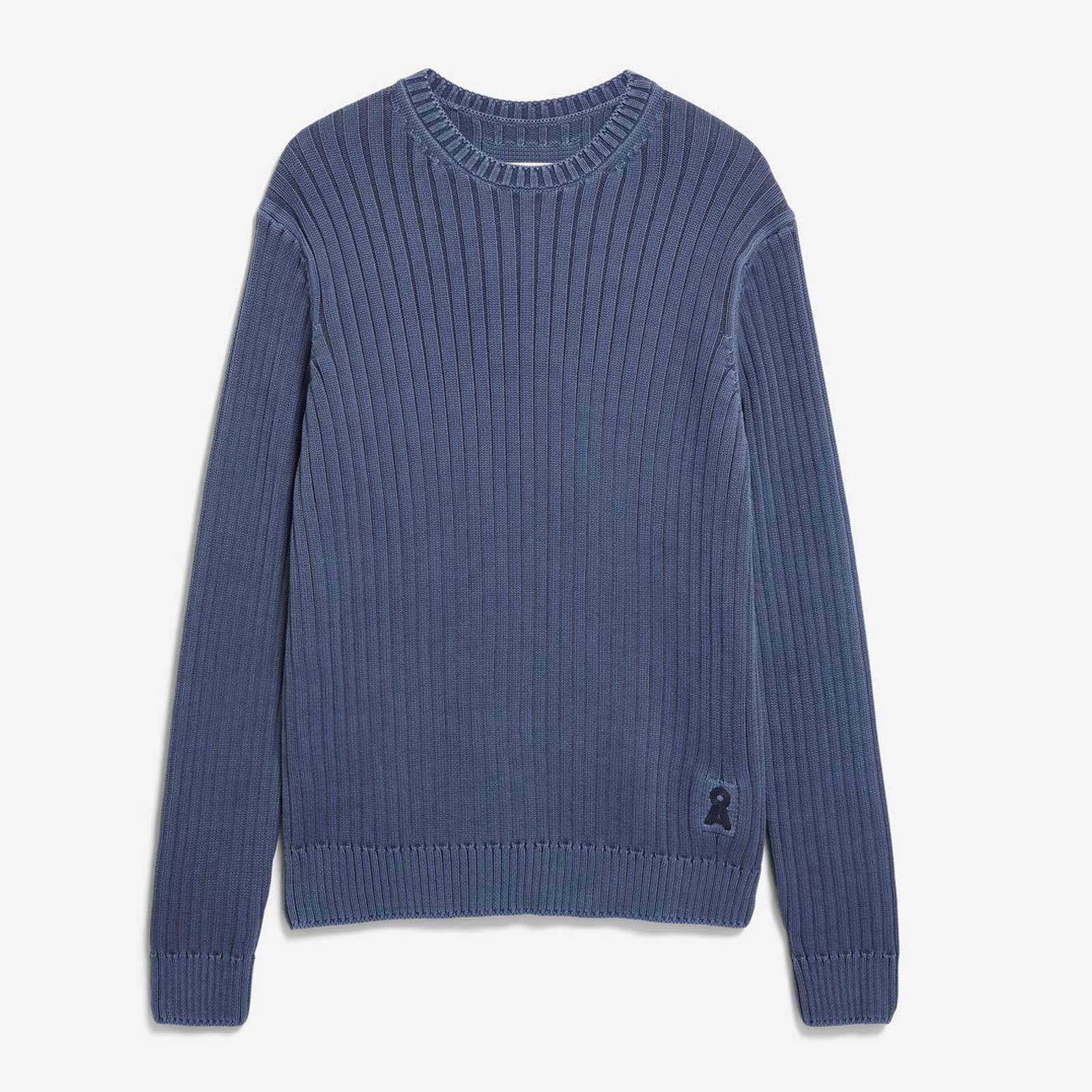 Pigment Dye Rib Knit Sweater light tinted navy