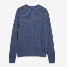 Pigment Dye Rib Knit Sweater light tinted navy