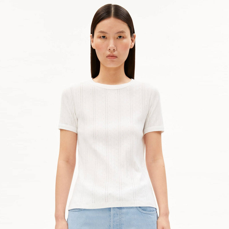 Pointelle T-Shirt white Armedangels