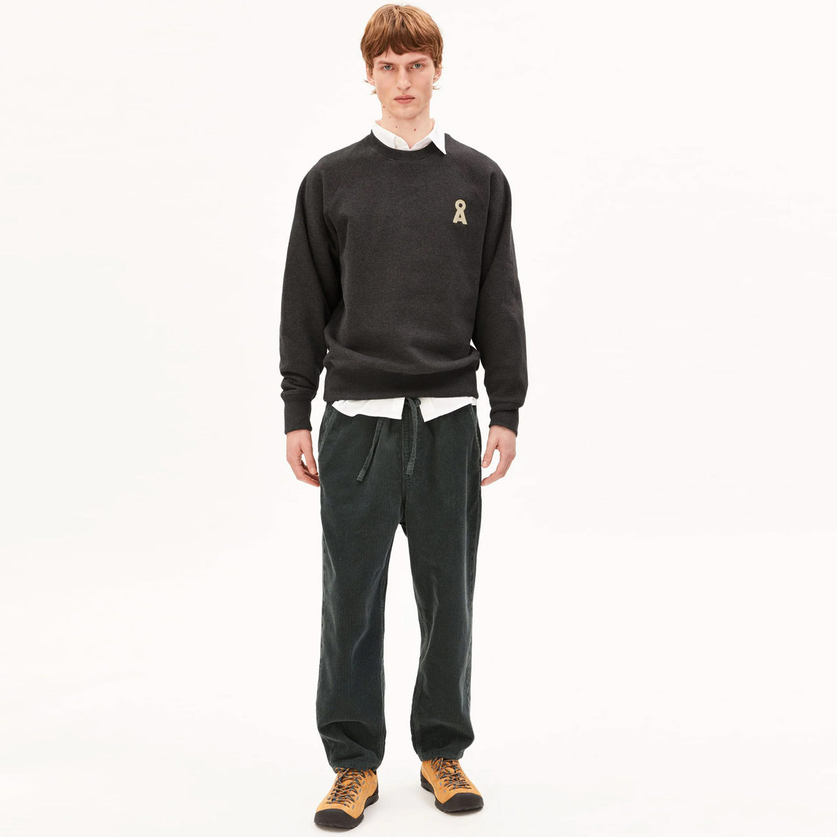 Pull On Corduroy Tapered Pants space steel