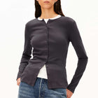 Rib Button Longsleeve dark steel