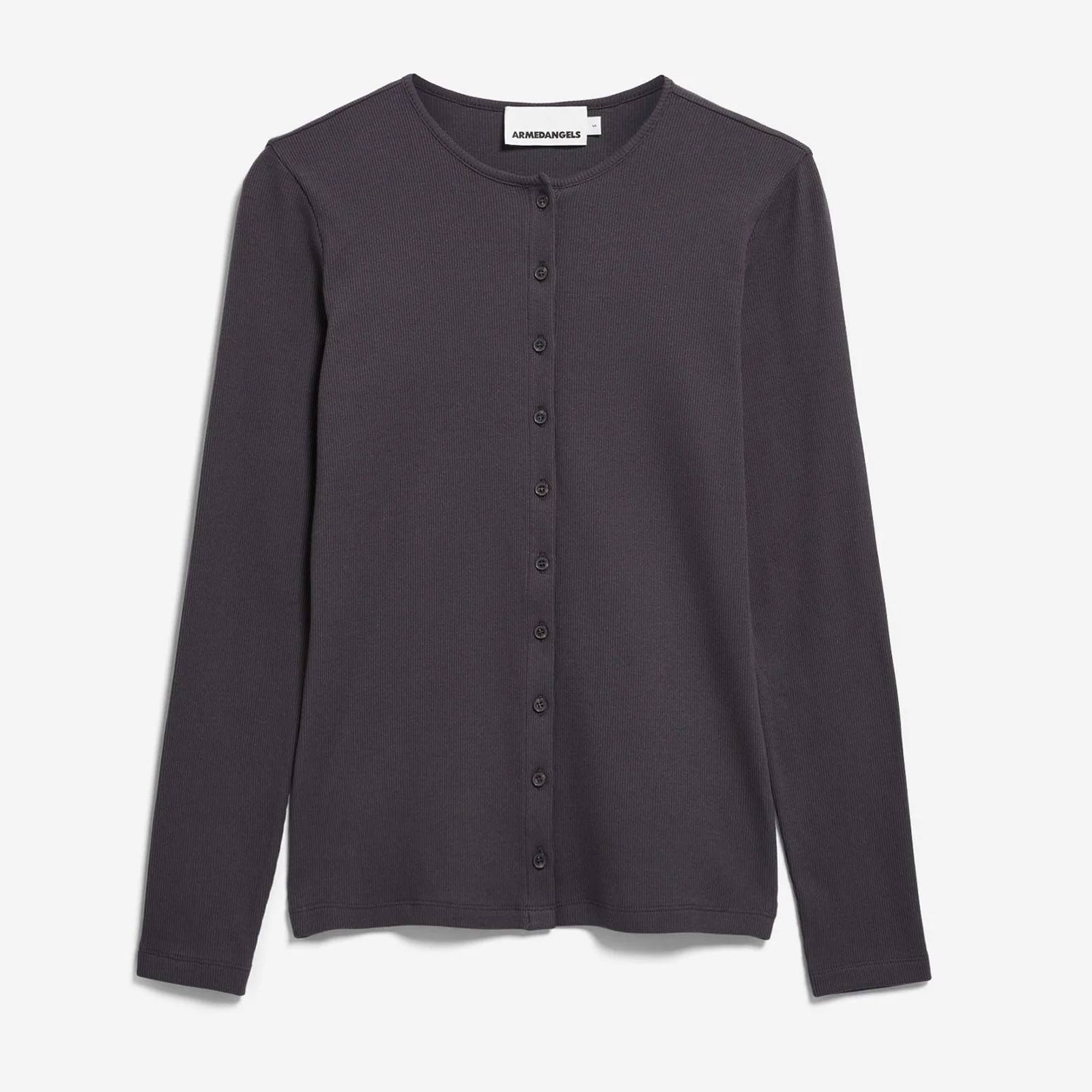 Rib Button Longsleeve dark steel