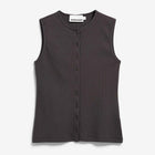 Rib Button Top dark steel