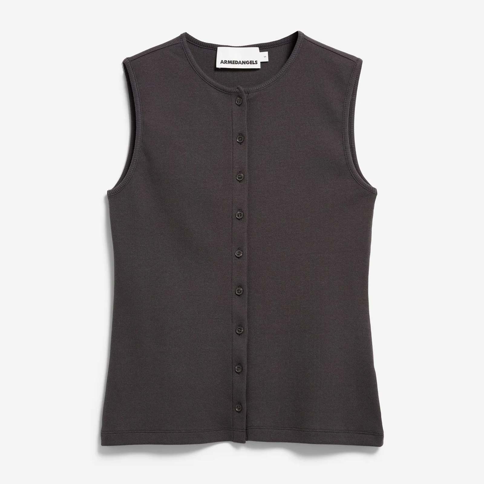 Rib Button Top dark steel