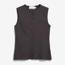Rib Button Top dark steel