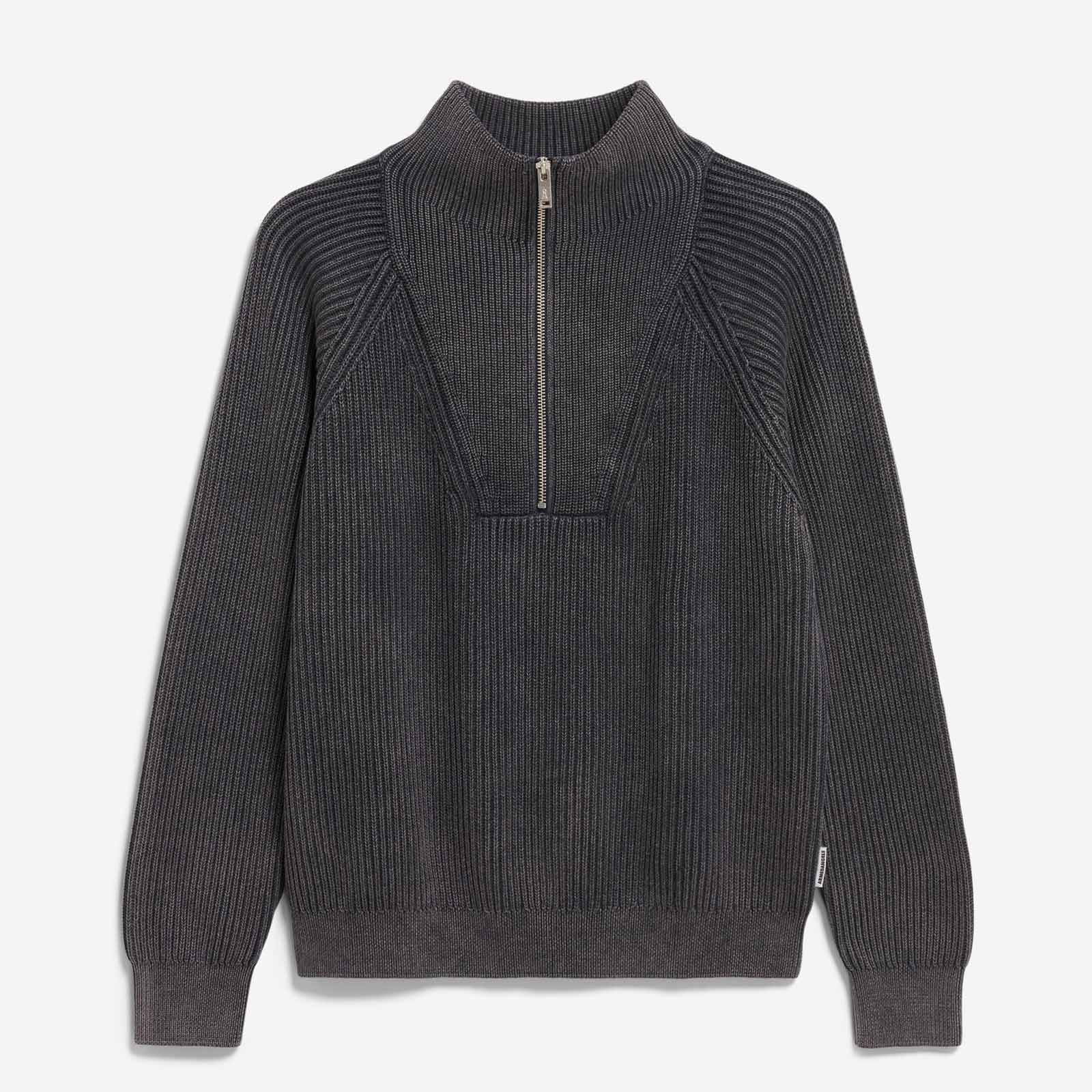 Ronyiaas GMT Dye Half Zip Jumper black Armedangels