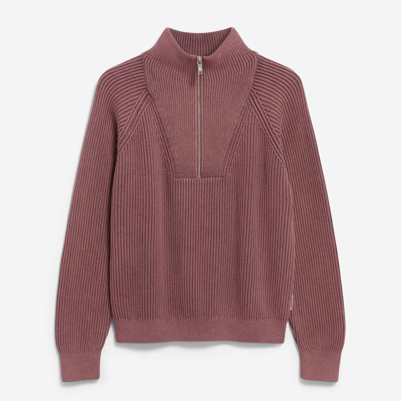 Ronyiaas GMT Dye Half Zip Jumper dark berry Armedangels