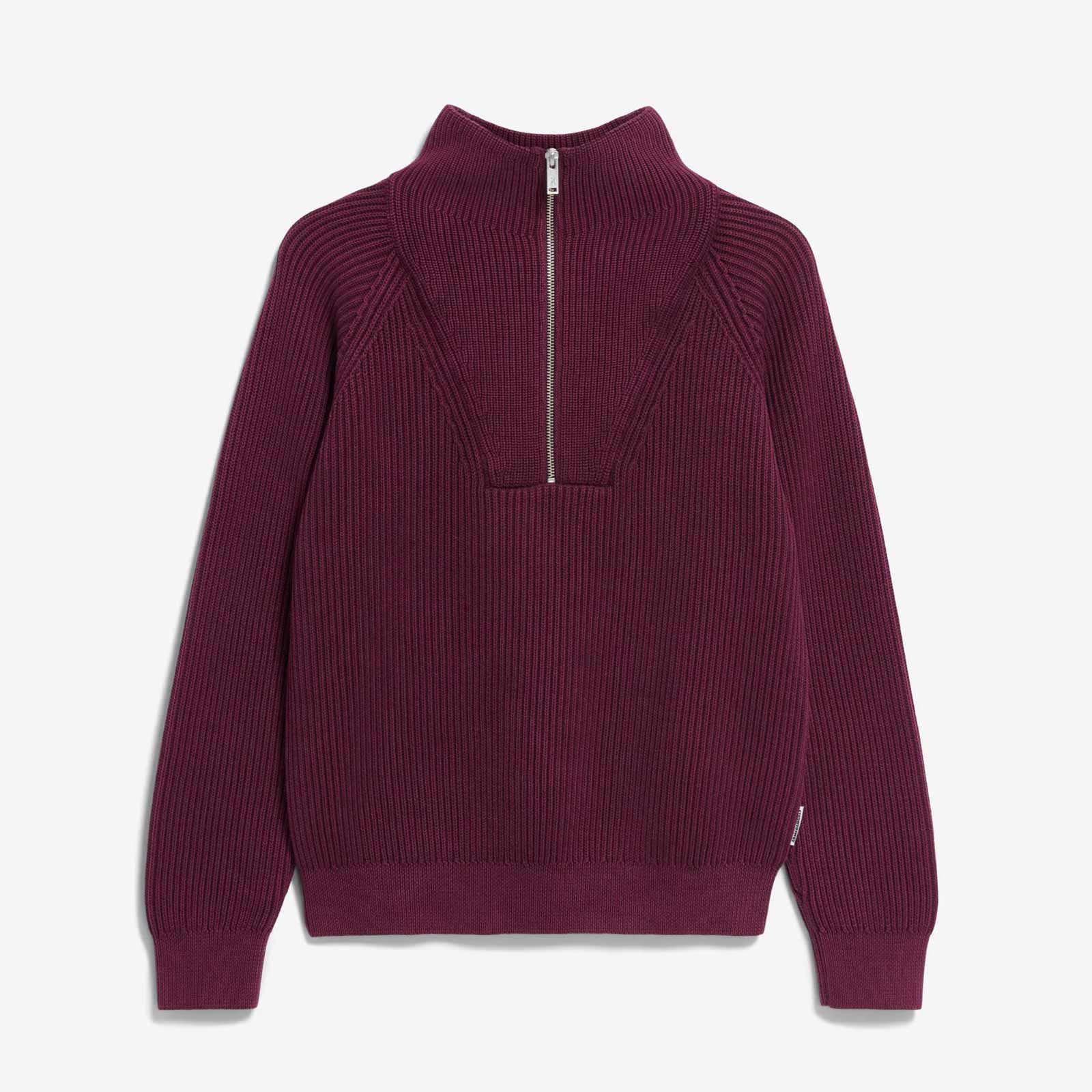 Ronyiaas GMT Dye Half Zip Jumper dark cranberry Armedangels