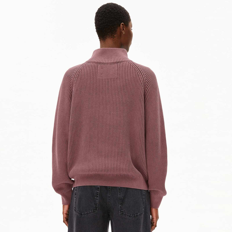 Ronyiaas GMT Dye Half Zip Jumper dark cranberry Armedangels