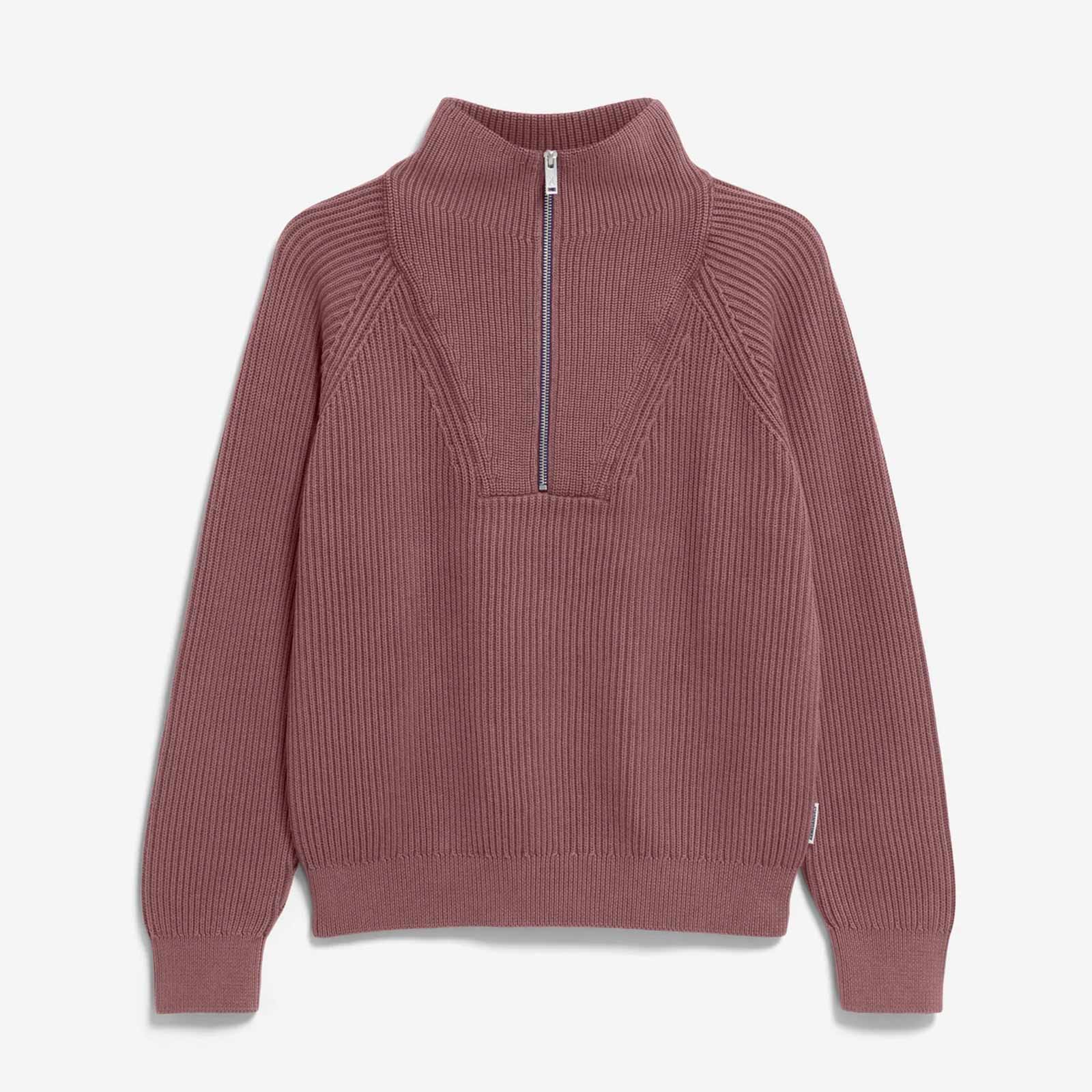 Ronyiaas GMT Dye Half Zip Jumper dark cranberry Armedangels