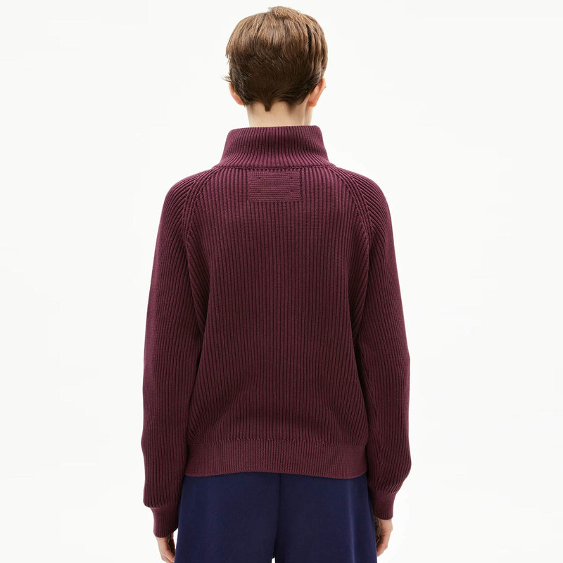 Ronyiaas GMT Dye Half Zip Jumper dark cranberry Armedangels