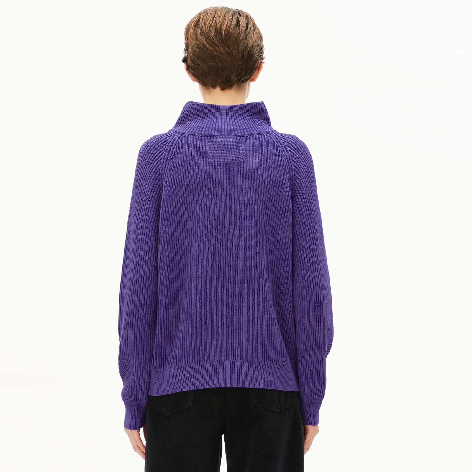 Ronyiaas GMT Dye Half Zip Jumper indigo lilac Armedangels
