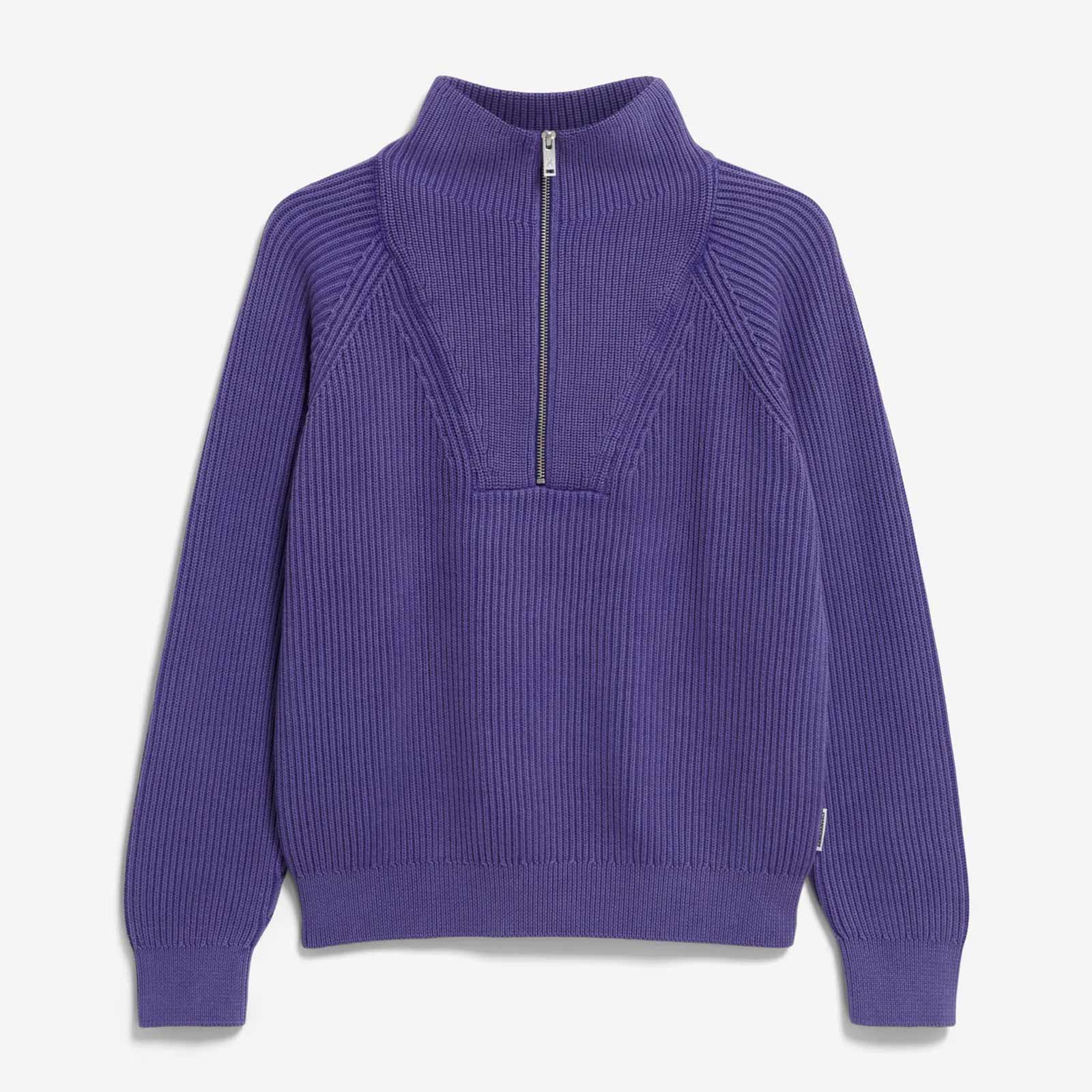 Ronyiaas GMT Dye Half Zip Jumper indigo lilac Armedangels