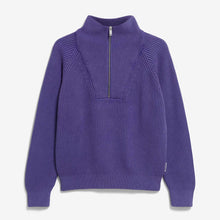 Ronyiaas GMT Dye Half Zip Jumper indigo lilac Armedangels