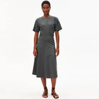 Short Sleeve Jersey Midi Dress space steel