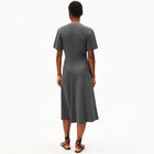 Short Sleeve Jersey Midi Dress space steel