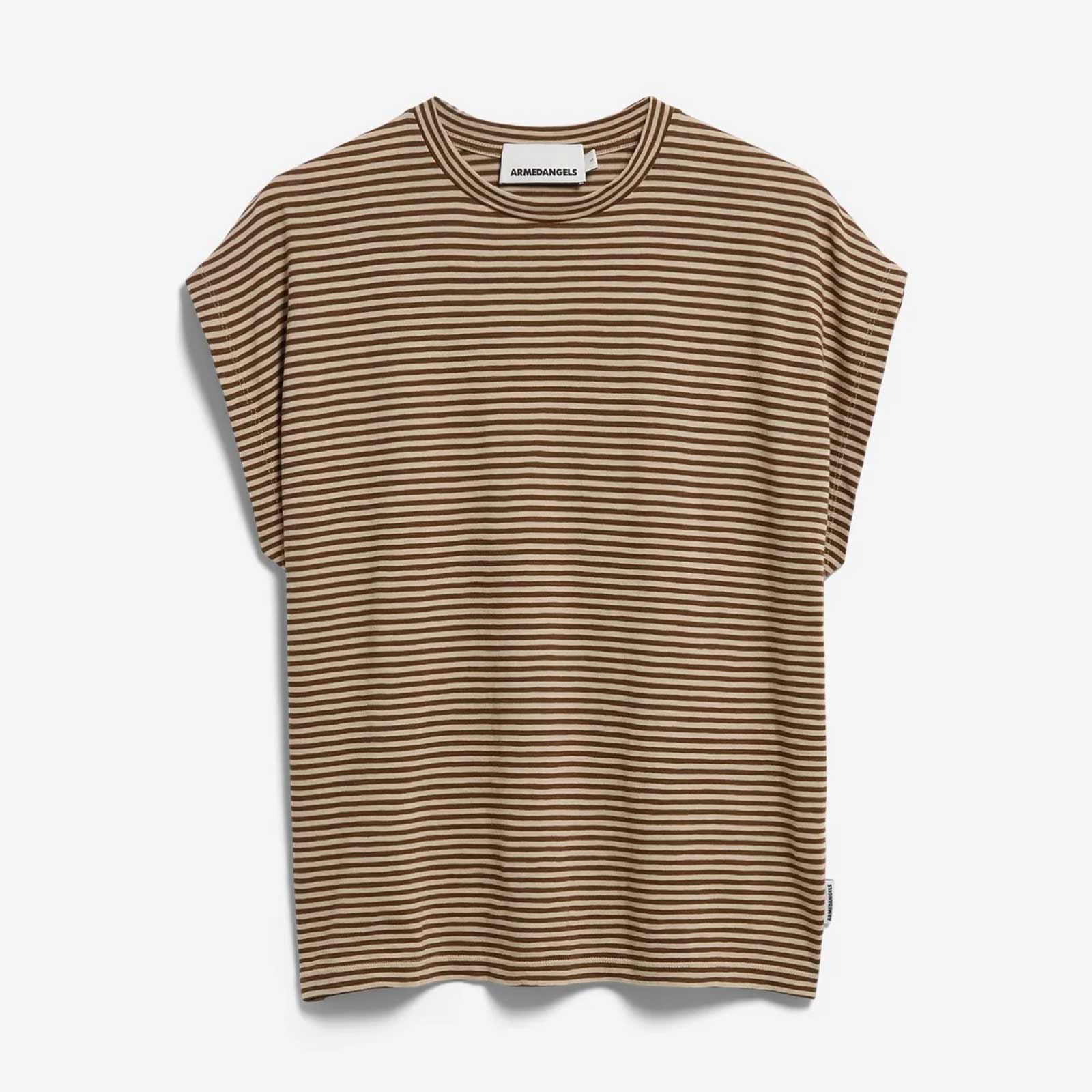Slub Jersey Stripe T-Shirt sand stone/dried palm Armedangels
